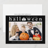 Spooky Jack-o'-lantaarn Happy Halloween 1 Foto Feestdagenkaart (Voorkant / Achterkant)