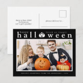 Spooky Jack-o'-lantaarn Happy Halloween 1 Foto Feestdagenkaart (Voorkant / Achterkant)