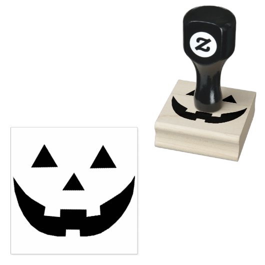 Spooky Jack o lantaarn pompoen gezicht leuk Hallow Rubberstempel (Gestempeld)