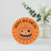Spooky Jack O lantaarn pompoen Halloween Party Kaart (Staand voorkant)