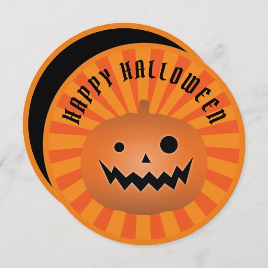 Spooky Jack O lantaarn pompoen Halloween Party Kaart (Voorkant / Achterkant)