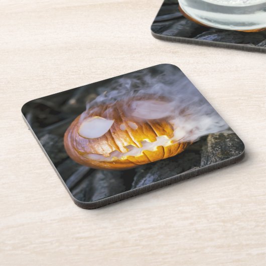 Spooky Jack-o-lantern Bier Onderzetter (Linkerzijde)