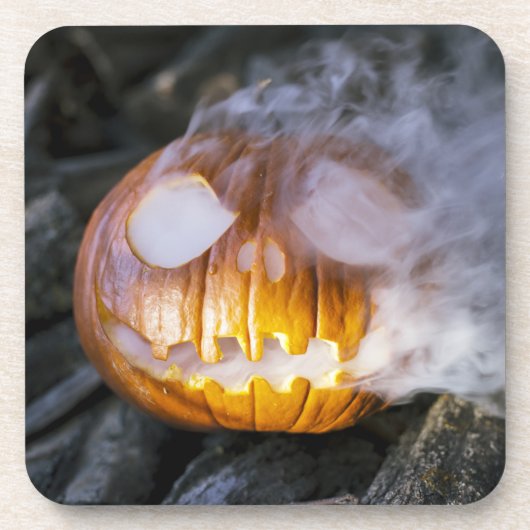 Spooky Jack-o-lantern Bier Onderzetter (Voorkant)