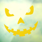 Spooky Jack-o-lantern Face Raamsticker (Vel 3)
