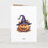 Spooky Jack-O-Lantern Foto Gelukkig Halloween Kaart (Achterkant)
