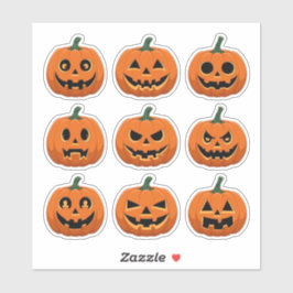 Spooky Jack-o'-Lantern Gezichten Scrapbook Sticker