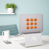 Spooky Jack-o'-Lantern Gezichten Scrapbook Sticker (Laptop op bureau)