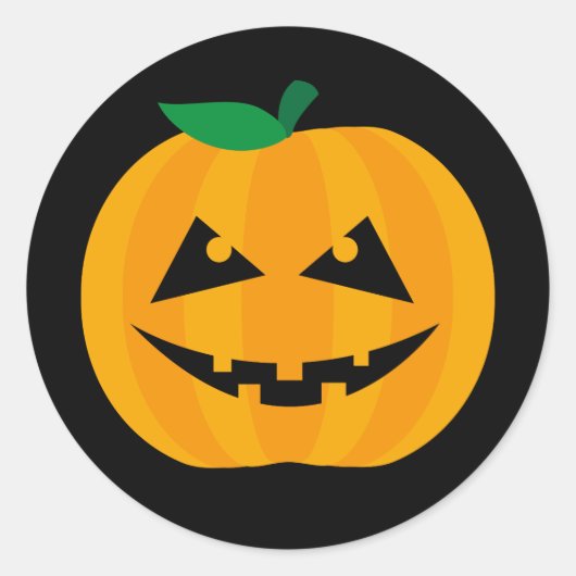 Spooky Jack-O'-Lantern Halloween Design Ronde Sticker (Voorkant)