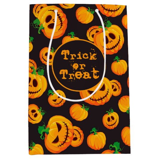 Spooky Jack-O-Lantern Halloween Gift Bag Medium Cadeauzakje (Voorkant)