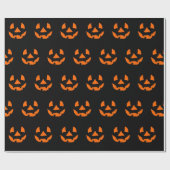 Spooky Jack-O'-Lantern Halloween inpakpapier (Vlak)
