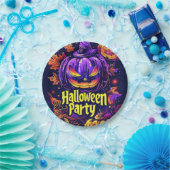 Spooky Jack-O-Lantern Halloween Party Papieren Bordje (Feest)
