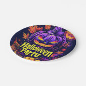 Spooky Jack-O-Lantern Halloween Party Papieren Bordje (Gekanteld)