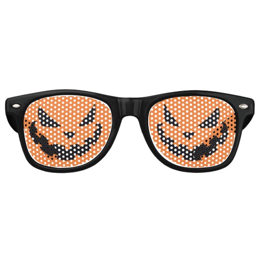 Spooky Jack O Lantern Halloween Retro Zonnebril (Voorkant)