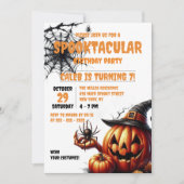 Spooky Jack-o'-Lantern Halloween Verjaardagsfeest Kaart (Voorkant)