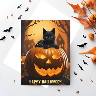Spooky Jack-O-Lantern Happy Halloween Briefkaart