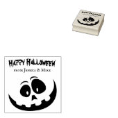 Spooky Jack O' Lantern Happy Halloween uit+ namen Rubberstempel (Gestempeld)