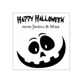 Spooky Jack O' Lantern Happy Halloween uit+ namen Rubberstempel (Afrduk)