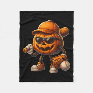 Spooky Jack O Lantern Honkbal Halloween Kostuums Fleece Deken