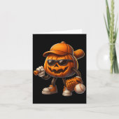 Spooky Jack O Lantern Honkbal Halloween Kostuums Kaart (Voorkant)