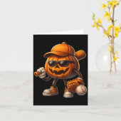 Spooky Jack O Lantern Honkbal Halloween Kostuums Kaart (Gele Bloem)