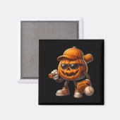 Spooky Jack O Lantern Honkbal Halloween Kostuums Magneet (Voorkant / Achterkant)