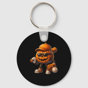 Spooky Jack O Lantern Honkbal Halloween Kostuums Sleutelhanger