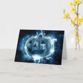 Spooky Jack-o-Lantern Kaart (Gele Bloem)