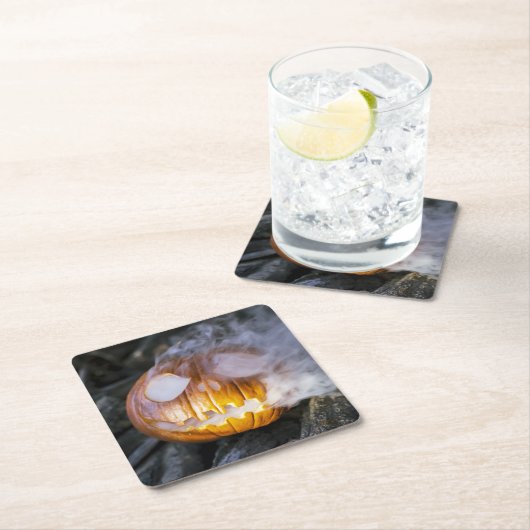 Spooky Jack-o-lantern Kartonnen Onderzetters (Insitu)