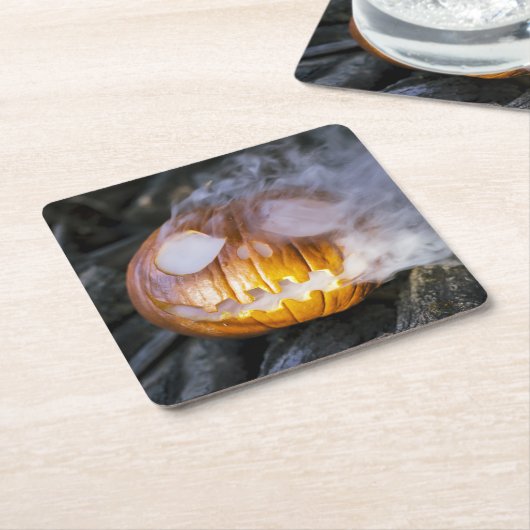 Spooky Jack-o-lantern Kartonnen Onderzetters (Schuin)