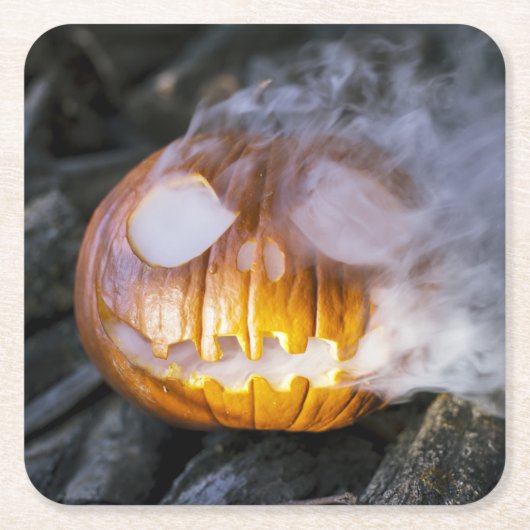 Spooky Jack-o-lantern Kartonnen Onderzetters (Voorkant)
