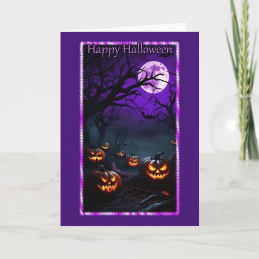 Spooky Jack-O-Lantern Ontmoeting Halloween Kaart (Voorkant)