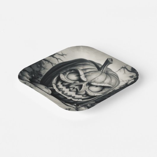 Spooky Jack-o'-lantern Papieren Bordje (Gebogen)