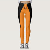 Spooky Jack O Lantern Pumpkin Oranje Halloween Leggings (Voorkant)