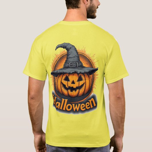 Spooky Jack-O'-Lantern Pumpkin T-shirt (Achterkant)