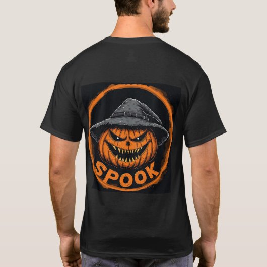 Spooky Jack-O'-Lantern Pumpkin T-shirt (Achterkant)