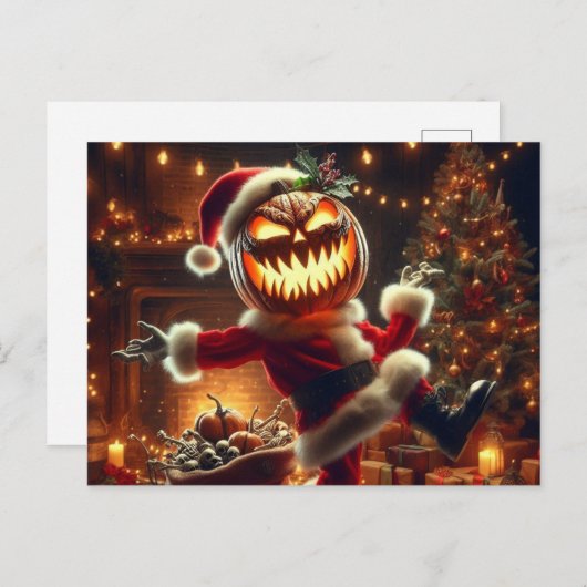 Spooky Jack-O-Lantern Santa Briefkaart (Voorkant / Achterkant)