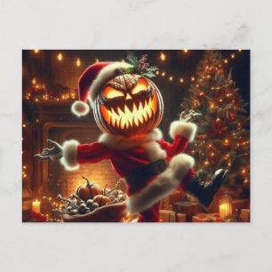 Spooky Jack-O-Lantern Santa Briefkaart