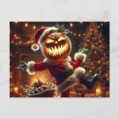 Spooky Jack-O-Lantern Santa Briefkaart (Voorkant)