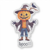 Spooky Jack-o'-lantern Scarecrow Sticker (Voorkant)