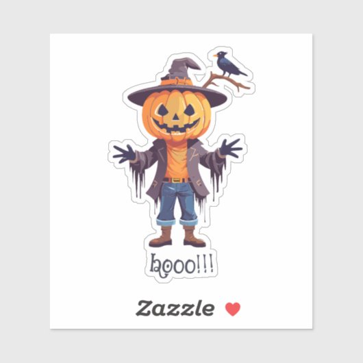 Spooky Jack-o'-lantern Scarecrow Sticker (Vel)