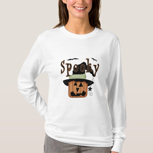 Spooky Jack-O-Lantern Shirt met lange mouwen (Voorkant)