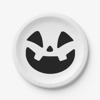 Spooky Jack-o'-Lantern Silhouette Halloween Mok Papieren Bordje