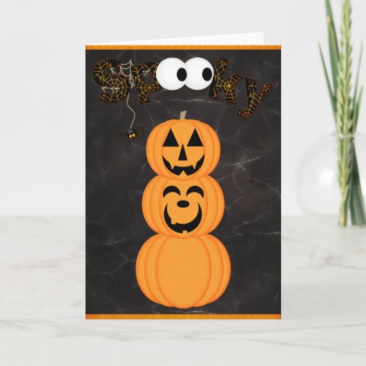 Spooky Jack-o-Lantern Toren Halloween Kaart (Voorkant)
