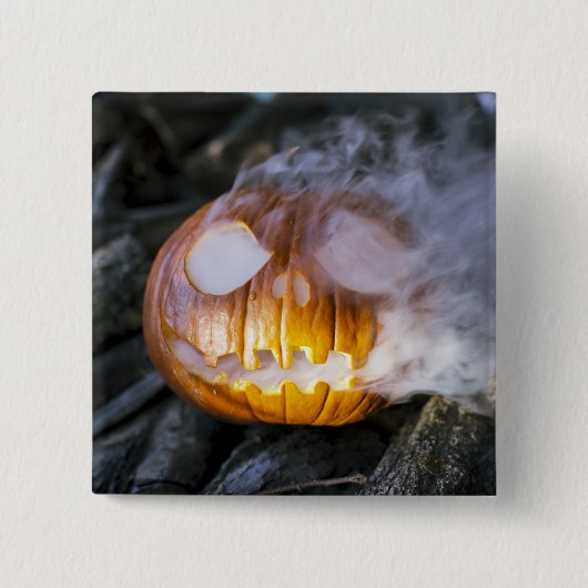 Spooky Jack-o-lantern Vierkante Button 5,1 Cm (Voorkant)
