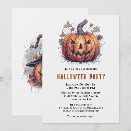 Spooky Jack-O-Lantern Vleermuizen Maan Halloween P Kaart (Voorkant / Achterkant)