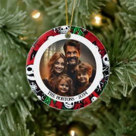 Spooky Jack O'Lantern Familiefoto Keramisch Ornament