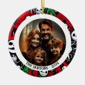 Spooky Jack O'Lantern Familiefoto Keramisch Ornament (Voorkant)