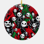 Spooky Jack O'Lantern Familiefoto Keramisch Ornament (Achterkant)