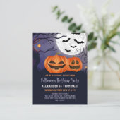 Spooky Jack O'Lantern Halloween Birthday Party Inv Briefkaart (Staand voorkant)
