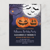 Spooky Jack O'Lantern Halloween Birthday Party Inv Briefkaart (Voorkant)